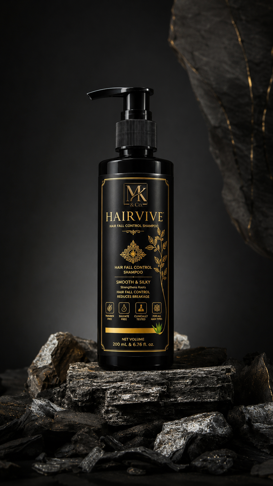 Hairvive on charcoal